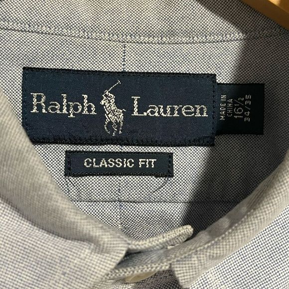 RALPH LAUREN Mens Light Blue Long Sleeve Button Down Shirt, Mens Size Large - Picture 5 of 6